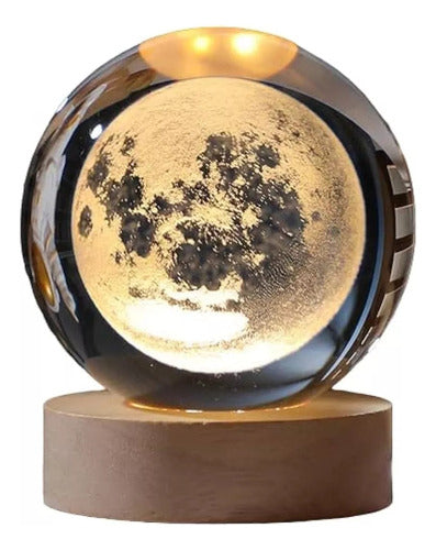 Lampara Luna Llena 3d Flotante
